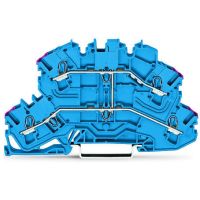 Złączka 2-piętrowa 4-przewodowa Złączka przelotowa, niebieski | 2002-2609 Wago