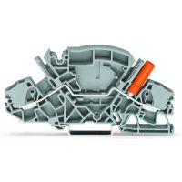Złączka 2-przewodowa 6mm2 przelotowa, z izolowanym gniazdem pomiarowym, szara TOPJOBS | 2007-8801 Wago