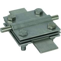 Zacisk krzyżowy z przekładką do drutu 2x7-10mm i płaskownikiem 40mm, stal nierdzewna NIRO | 319229 Dehn