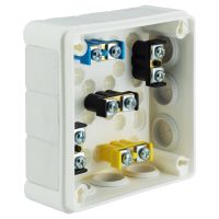 Puszka hermetyczna n/t VP 041-51, 98x98x42mm IP55 12-wl dł.gum., z zaciskami, biała | 61.140 Elektro-Plast Opatówek