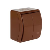 Łącznik świecznikowy podświetlany n/t IP44 VW 152-52, Koala, brązowy | 61.317 Elektro-Plast Opatówek