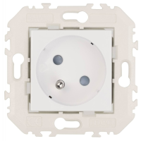 Gniazdo z uziemieniem z zabezpieczeniem przed dziećmi, biały, Quadro 45 | 45112SBM Efapel