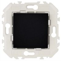 Gniazdo z zabezpieczeniem przed dziećmi z klapką proste, czarny mat, Quadro 45 | 45475SPM Efapel