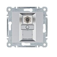 Złącze pojedyncze typu F, srebrny, Lumina | WL3252 Hager