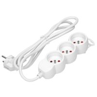 Przedłużacz 3-krotny 2P+Z, 1,5m H05VV-F 3x1,0mm2, Imax=10A, biały | OR-AE-13145/W/1,5M Orno