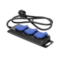 Przedłużacz warsztatowy bryzgoszczelny IP44, 3 gniazda 2P+Z IP44, przewód gumowy, H05RR-F 3x1.5mm 3m | OR-AE-13158/3M Orno