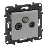 Gniazdo TV-r-sat zakończeniowe, 10 db- kolor aluminium, Niloe Step | 863379 Legrand