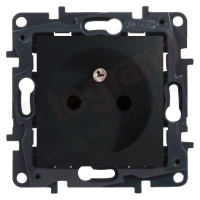 Gniazdo z/u 2P+Z z przesłonami czarne Niloe Step | 863533 Legrand