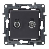 Gniazdo TV-R-SAT przelotowe 14db czarny, Niloe Step | 863578 Legrand