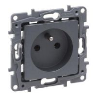 Gniazdo 2P+Z 16A, 250V (bez przesłony, zaciski śrubowe) stal, Niloe Selection | 762340 Legrand