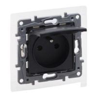 Gniazdo 2P+Z, IP44 16A, 250V, bez przesłony, zaciski śrubowe antracyt, Niloe Selection | 762261 Legrand