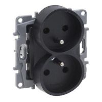 Gniazdo 2x2P+Z do ramek wielokrotnych (bez przesłony, zaciski śrubowe) antracyt, Niloe Selection | 762235 Legrand