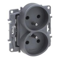 Gniazdo 2x2P+Z do ramek wielokrotnych (bez przesłony, zaciski śrubowe) stal, Niloe Selection | 762335 Legrand