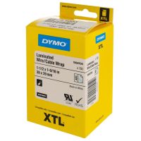 Opaski laminowane na kable i przewody (38 x 39 ) czarny na białym DYMO XTL (opak 150szt) | 1868708 DYMO