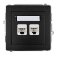 Mechanizm gn.komputerowego podwójnego 2xRJ45, kat. 5e, 8-stykowy | 12DGK-2 Karlik Elektrotechnik