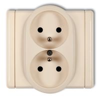Gniazdo podwójne z/u 2x(2P+Z) (przesłony torów prądowych) | 1FGP-2zp Karlik Elektrotechnik