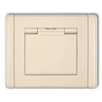 Gniazdo bryzgoszczelne z uziemieniem 2P+Z (klapka beżowa, przesłony torów prądowych) | 1FGPB-1zp Karlik Elektrotechnik