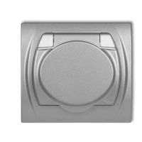 Gniazdo bryzgoszczelne z uziemieniem 2P+Z (klapka srebrny metalik, przesłony torów prądowych) | 7LGPB-1ZP Karlik Elektrotechnik