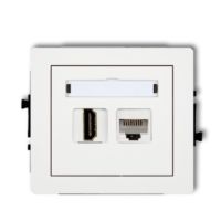 Mechanizm gniazda pojedynczego HDMI + gniazda komp. poj. 1xRJ45, kat. 5e, 8-stykowy | DGHK Karlik Elektrotechnik