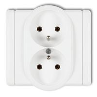 Gniazdo p/t podwójne 2x2P+Z, FGP-2, IP20, 16A, 250V, biały, FLEXI | FGP-2zp Karlik Elektrotechnik
