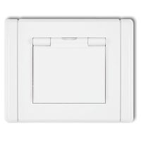 Gniazdo bryzgoszczelne z uziemieniem 2P+Z (klapka biała, przesłony torów prądowych) | FGPB-1ZP Karlik Elektrotechnik