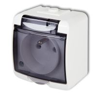 Gniazdo pojedyncze z/u2P+Z (klapka dymna, przesłony torów prądowych) | GHE-1dp Karlik Elektrotechnik