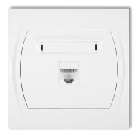 Gniazdo komputerowe pojedyncze 1xRJ45, kat. 5e, 8-stykowy p/t biały | LGK-1 Karlik Elektrotechnik