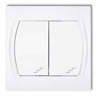 Łącznik podwójny schodowy, biały, Logo | LWP-33 Karlik Elektrotechnik