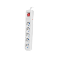 Przedłużacz przeciwprzepięciowy, A5, 5-gniazd, , 3m SZARY ARC5/3,0 | T-88893 Plastrol