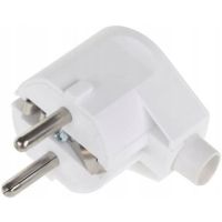 Wtyczka kątowa UNISCHUKO z uziemieniem 16A 250V, biała, 2P+Z | WT-20 Elgotech