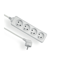 Przedłużacz 4x gniazda z uziemieniem 4x2P+Z przewód 3m 3x1mm2, 10A 250V, biały | EPS-403 Elgotech