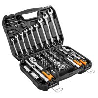 Klucze nasadowe 1/4 1/2 zestaw 82 szt. CrV | 08-672 NEO TOOLS