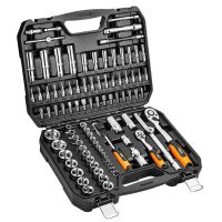 Klucze nasadowe, 1/4", 1/2", CrV (zestaw 94 szt.) | 08-665 NEO TOOLS