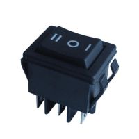 Przełącznik kołyskowy przeł. czarny, wciskany, nap. I-0-II 16(6)A, 250V AC | TES-52-2 Tracon