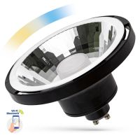 Lampa LED AR111 GU10 10W 850lm 2700-6500K CCT+DIM SMD 230V 30ST Wi-Fi/BT Spectrum SMART Tuya czarna | WOJ+14513 Wojnarowscy