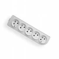 Gniazdo przenośne pięciokrotne z uziemieniem 16A 250V, białe, 5x2P+Z | GN-50 Elgotech