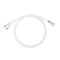 Przewód z wtyczką prostą przew. OMY 2x1, przewód 3m biały | PZ1P-3-1 Elgotech