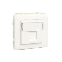 Płytka nośna z elementem centralnym do gniazda telefon./komputer. pojedynczego, biały mat, Apolo 500 | 50441SBM Efapel