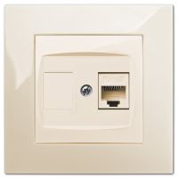 Gniazdo RJ45 komputerowe cat 5e Kremowy IP 20, Carla | 1748-11 Elektro-Plast Nasielsk
