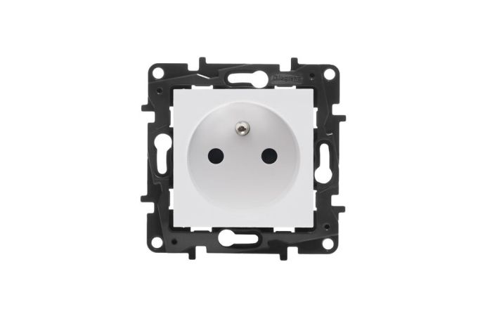 Gniazdo zasilające 2p+z, zaciski śrubowe, bez przesłony styków - kolor biały Niloe Step | 863130 Legrand