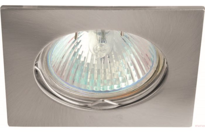 Oprawka halogenowa oczko aluminiowe kwadratowe stałe satynowy nikiel 50W IZZY PO16P-Q-SN G5,3 | GXPL011 Grelux