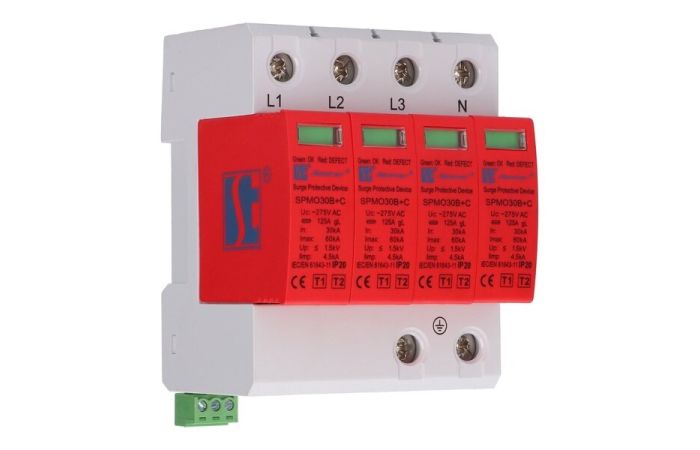 Ogranicznik przepięć warystorowy typ 1+2 (klasa B+C) 4P 1,5kV 8/20&mu;s 30kA | SPMO30B+C\4P Spamel