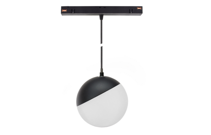 Oprawa LED GLOBE P kula zwis na szynoprzewód 100 (850mm kabel) 5W 165st czarna 5 lat gw. system SHI | WLD+40001 Wojnarowscy