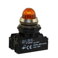 Lampka sygnalizacyjna L22GD 24-230V, Fi-22mm, uniwersalna, klosz kopułkowy, czerwono-zielona | W0-LDU1-L22GD CZ Promet