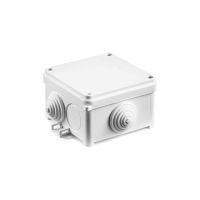 Puszka n/t 88x88x55mm z dławnicami bezhalogenowa samogasnąca IP55 N80x80 biała | 35110206 Simet