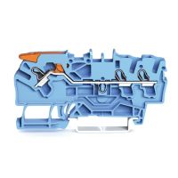 Złączka 3-przewodowa przelotowa z dźwignią i Push-in CAGE CLAMP 2,5mm?, niebieski | 2102-1304 Wago