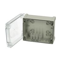 Obudowa z PC, 201x163x98, pokrywa przezroczysta, IP 65 TPC201610T poliwęglan Tempo | 5824006 Fibox
