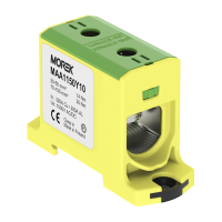 Zacisk uniwersalny, złączka OTL150 żółto-zielona, 1xAl/Cu 25-150mm2 1000V, MAA1150Y10 | MAA1150Y10 Morek