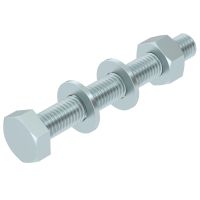 Śruba z łbem sześciokątnym nakrętka+podkładka+pierścień spręż. M10x80, St, F SKS 10X80 F | 6418250 Obo Bettermann