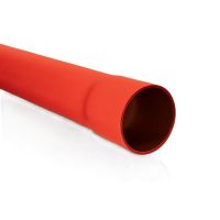 Rura osłonowa sztywna gładka z kielichem ROS-M 160/8,0 750N czerwona (6m/35szt) SRS | 10676 TT Plast